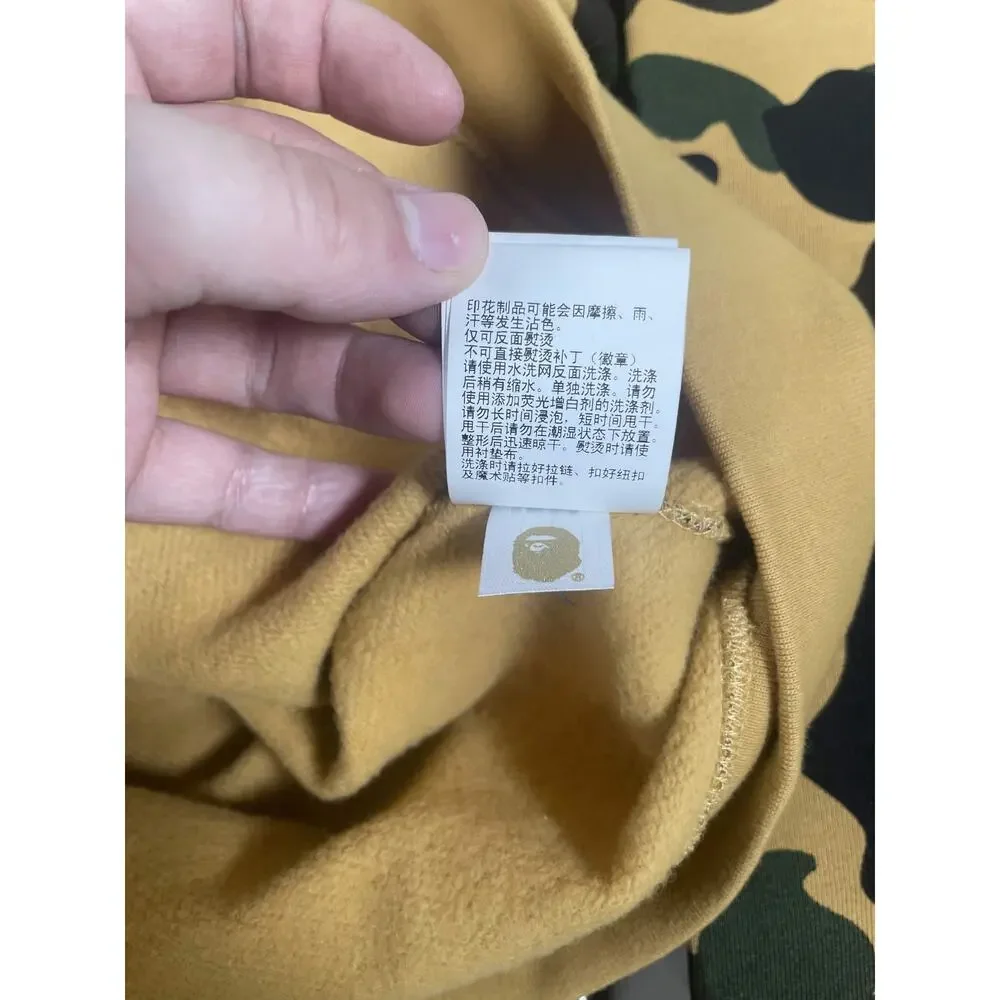 A Bathing Ape 1st Camo Full Zip Hoodie In Yellow BAPE